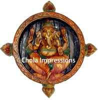 Lord Ganesh Circular Wooden Wall Mount Lord Ganesh Circular Wooden Wall Mount